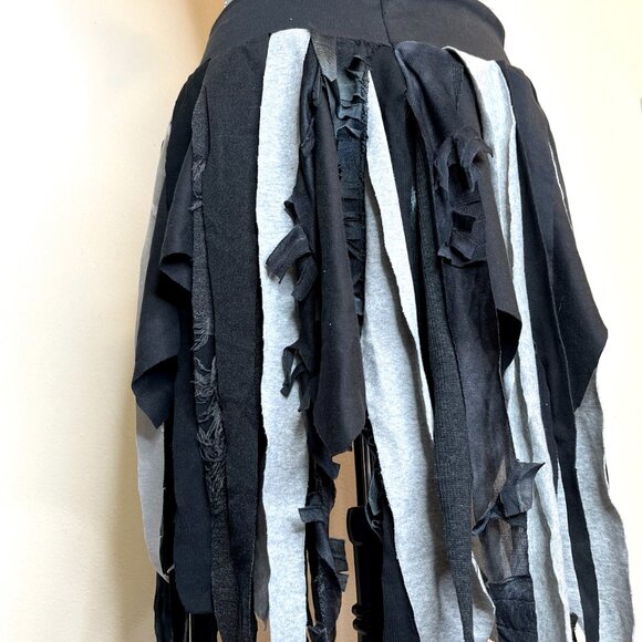 Gray Mummy Skirt Size Small Medium Fringe Top Cosplay Costume Tattered Torn Goth - Picture 12 of 15